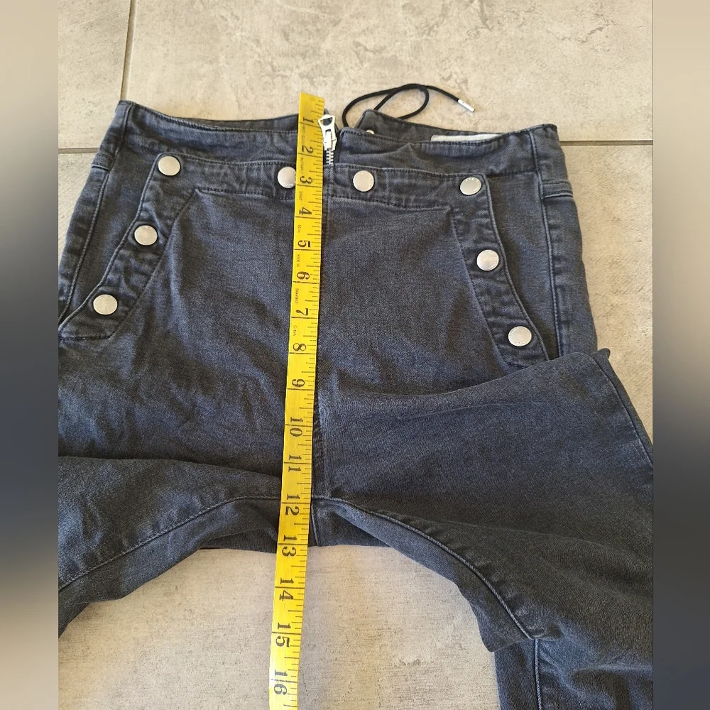 Rag & Bone Penton Pant in Black skinny jeans Snap buttoned frontal flap size 27 - Picture 6 of 7